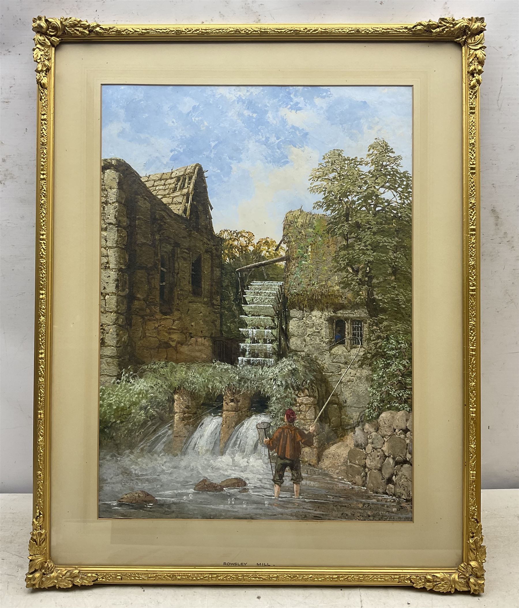 Samuel A Rayner (British 1806-1879): 'Rowsley Mill' Derbyshire, gouache signed with monogram and dated 1878, titled on the mount, 54cm x 39cm 