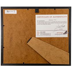 Ten signed Formula 1 photographs, comprising eight Damon Hill examples, Jenson Button and a Nigel Mansell example, nine with certificates of authenticity from Write Stuff Autographs, all framed, largest H47cm, W67cm