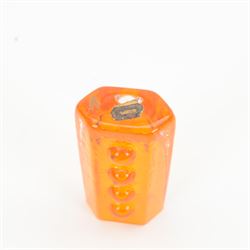 Geoffrey Baxter for Whitefriars tangerine Traffic Light vase, H13cm
