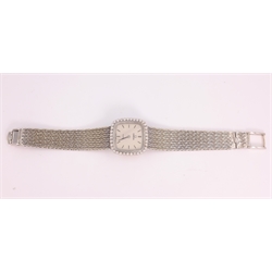  Ladies Omega 18ct white gold and diamond set bracelet wristwatch, stamped 750  