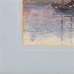 A Smith (British 19th/20th Century): Scarborough Pier Lighthouse, watercolour indistinctly signed 24cm x 19cm; C Marr (British 19th/20th Century): 'Whitby Harbour', two watercolours signed, one titled verso, 20cm x 28cm and 22cm x 29cm (3)