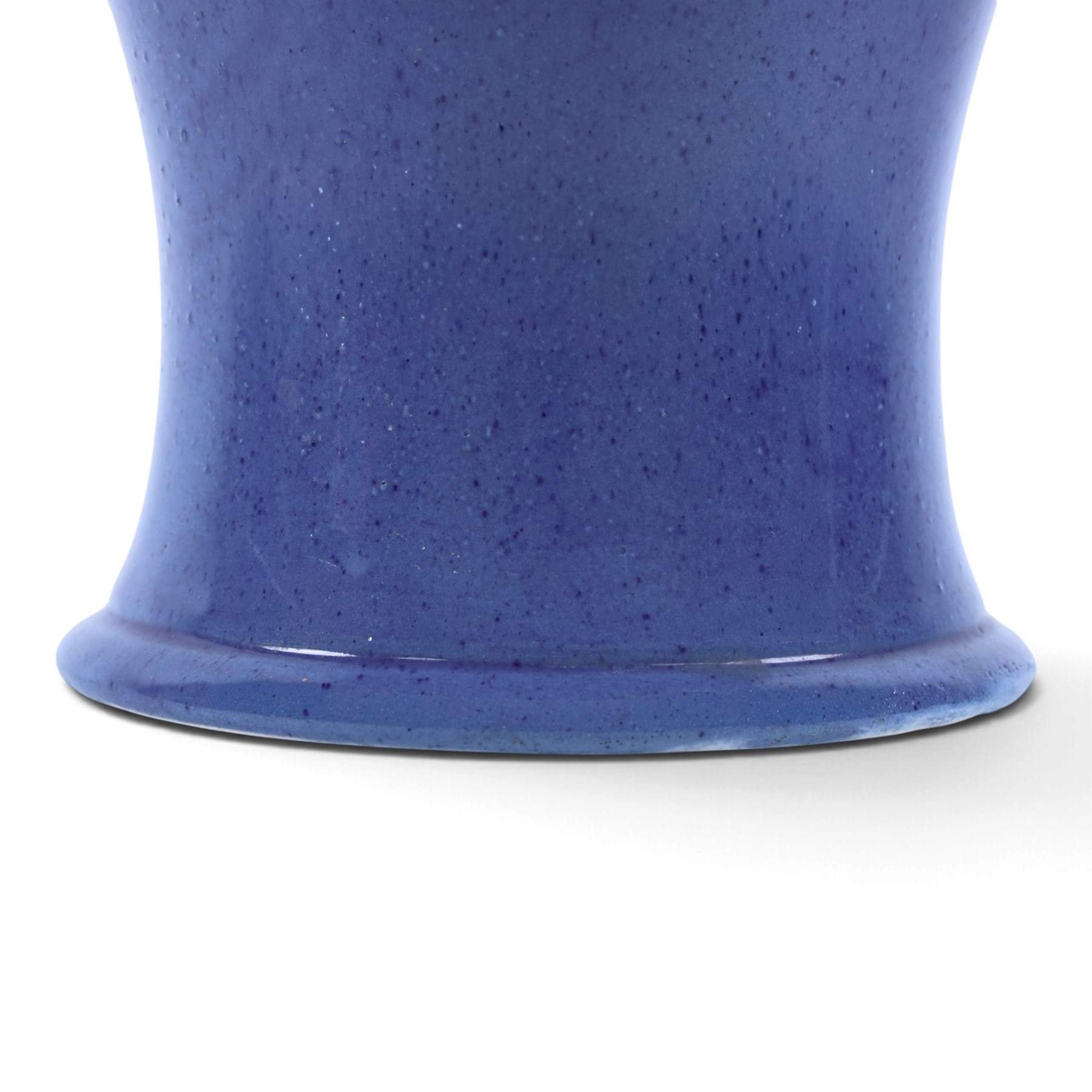 Moorcroft baluster vase, powder blue speckled ground, impressed factory mark beneath, H36cm