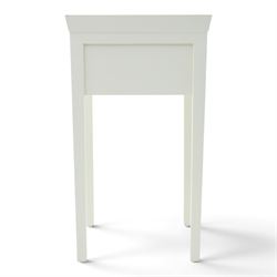 Painted lamp stand with two drawers, galleried top with square tapering supports