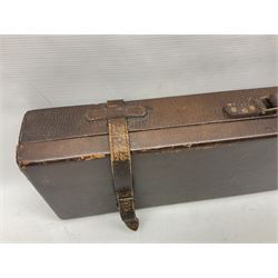 Leather fitted shotgun case L81cm, and a canvas fitted shotgun case with Hooton & Jones label, L83cm (2)