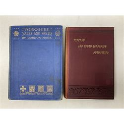 Collection of seven books comprising The Evolution of an English Town, Pickering & Yorkshire, pub J.M Dent & Co 1905,  Yorkshire, and Yorkshire Vales and Wolds all by Gordon Home, Thorton le Dale R.W. Jeffery 1931, A Ballade upon a Wedding Sir John Suckling, Nimrod's Hunting Tours and Ryedale and North Yorkshire Antiquities, George Frank, pub. Simpson York