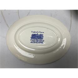 Three Spode Italian pattern platters, together with a three masons dishes of various sizes and two other plates  