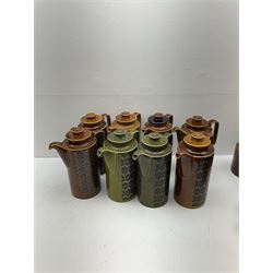 Collection of Hornsea Heirloom pottery, including storage jars, jugs and nine coffee pots