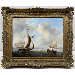 John Wilson Carmichael (British 1799-1868): Off the Dutch Coast, oil on canvas signed and dated 1846, 31cm x 39cm