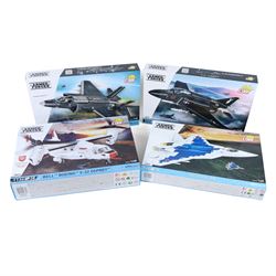 Four Cobi Bricks 1:48 scale Armed Forces model aircraft sets, comprising no. 5835 Bell Boe...