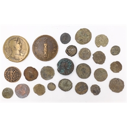 Roman coins - Roman Republic two baiocchi and a small quantity of other Roman coinage   