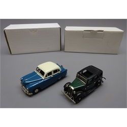  Kenna Models - two limited edition die-cast models - Wolseley 9 No.178/600, boxed with certificate and Standard Vanguard No.338/600, boxed (2)  