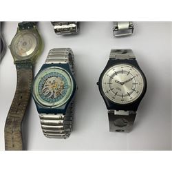 Six Swatch wristwatches, including automatic example