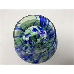 Bjorn Ramel Sea of Sweden Glasbruk art glass footed candle holder, together with a Murano fish, various other art glass vases, stylised green fish, etc, tallest H29cm