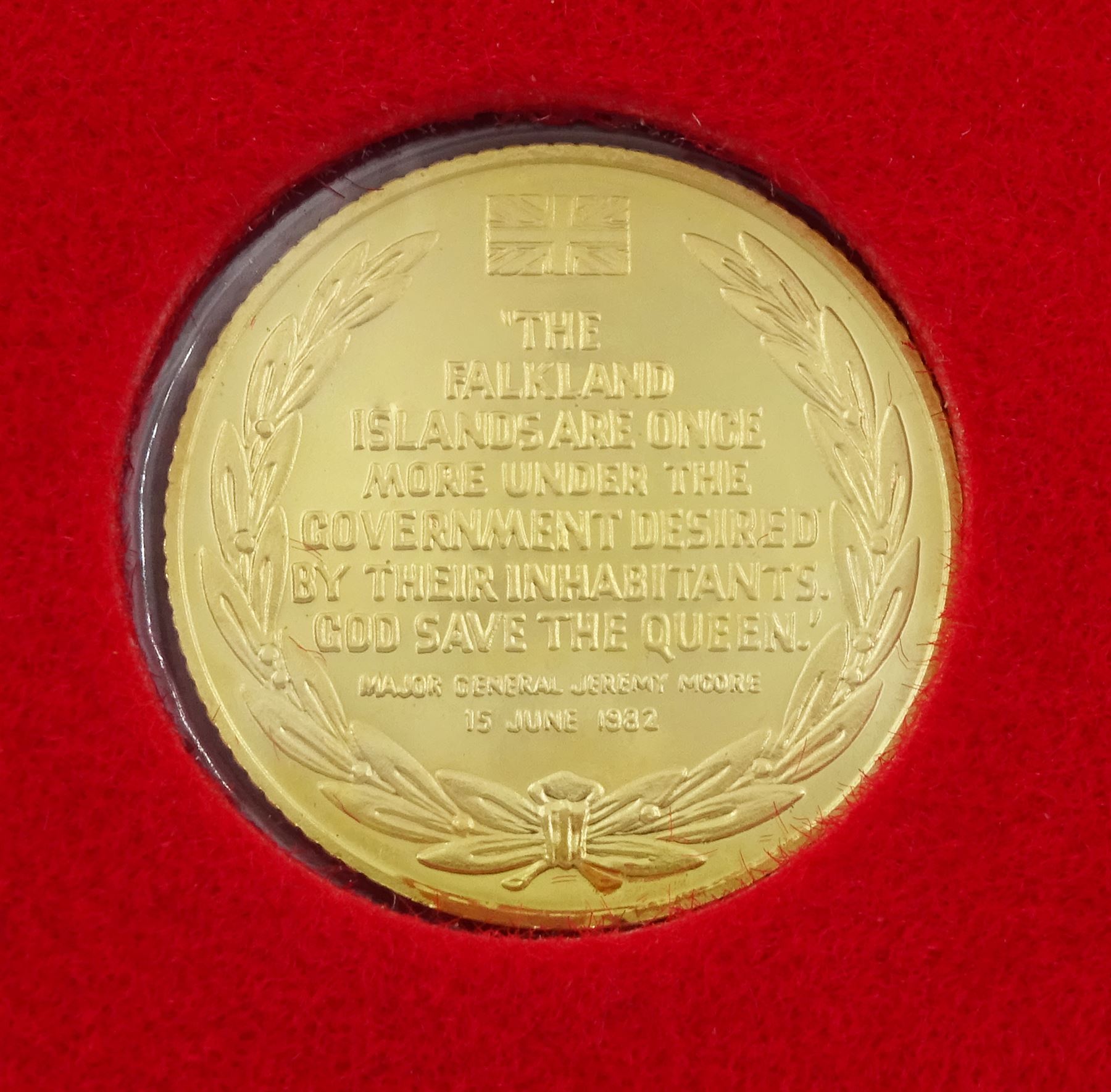 Queen Elizabeth II Falkland Islands 1982 gold proof half sovereign 