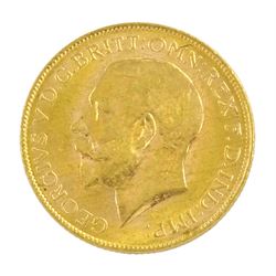 King George V 1923 gold full sovereign coin, Perth mint