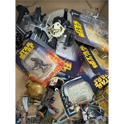 Collection of DeAgostini Star Wars figures, including two limited edition Darth Vader figures, diecast vehicles and figures and miniature helmets
