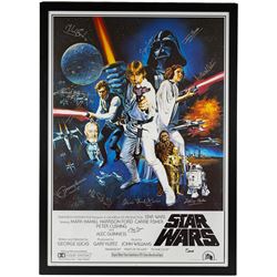 Limited edition multi-signed one sheet Star Wars poster, signed by Kenny Baker, Jerome Bla...