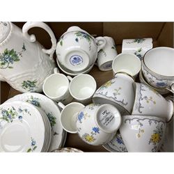Coalport 'Tintern' pattern coffee service for six, Royal Stafford 'Rochester' teawares, Sutherland China 'Exotic' teawares, Royal Doulton 'Pastorale' cake plate, teacups and saucers etc