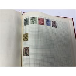 Mostly Great British Queen Victoria and later stamps, including imperf penny reds, 1841 two pence blues white lines added, imperf penny red on cover with 'More To Pay', half penny 'bantams', perf penny reds etc, in album, on pages and loose in packets