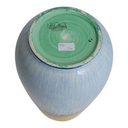 Six Shelley drip glaze vases of various shapes, largest H24cm 