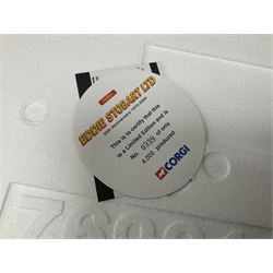 Corgi - three limited edition Eddie Stobart sets - 76901 30th Anniversary 1970-2000; boxed with delivery packaging; CC99155 Scania@Stobart; and CC86610 The Eddie Stobart Story; both boxed (3)