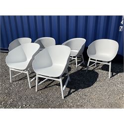 Set of eight Nordic design plastic tub chairs in dark grey, light grey and white - THIS LOT IS TO BE COLLECTED BY APPOINTMENT FROM DUGGLEBY STORAGE, GREAT HILL, EASTFIELD, SCARBOROUGH, YO11 3TX