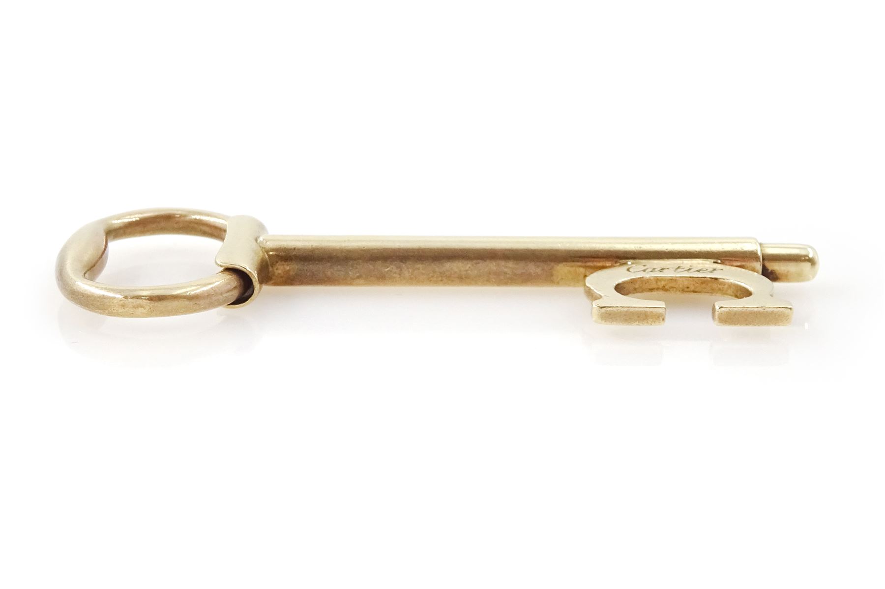 Cartier 9ct gold key pendant, London 1978