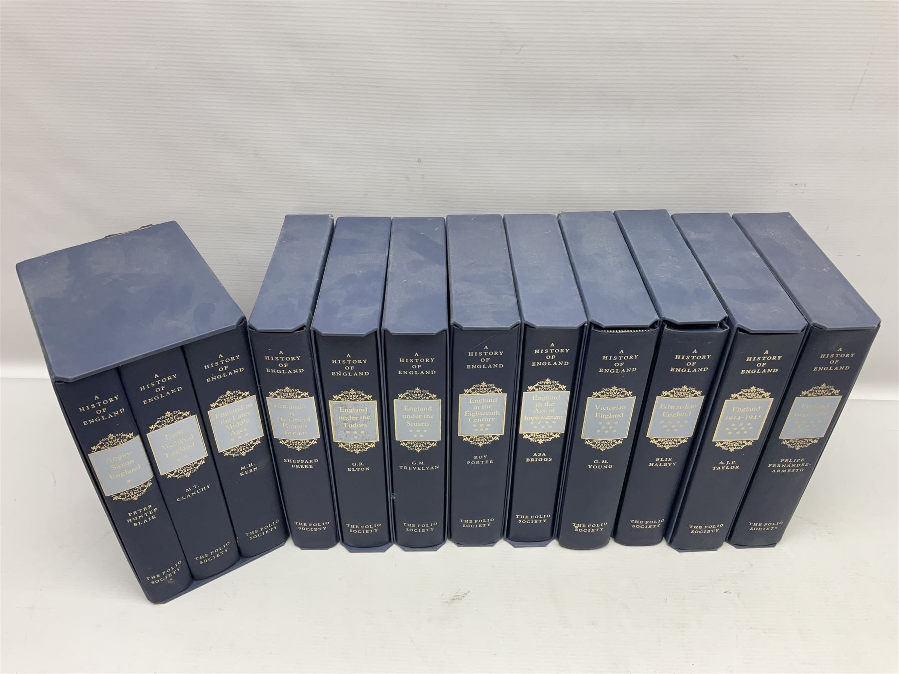 Folio Society; A History of England series, 12 vols by various authors, including: G. M. Trevelyan; G. R. Elton; Asa Briggs; and others, all in their original slipcases