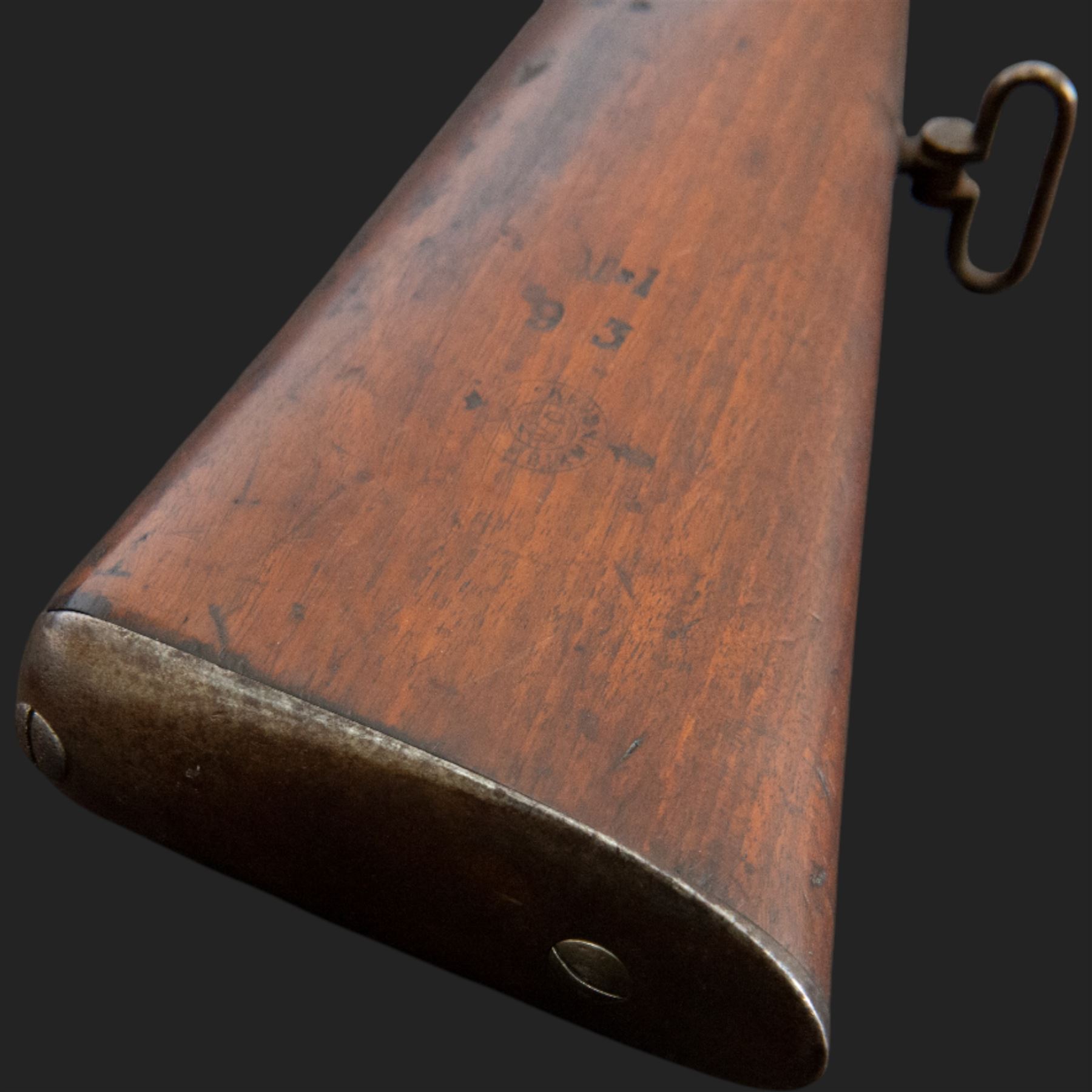 Snider-Enfield service rifle .577 calibre, barrel 33 in., tangent/ladder back sight, action marked with crowned V.R BSA & Co 1872, full stocked with two barrel bands, steel clearing rod, walnut stock marked Mx1 93 Birmingham, overall L124cm