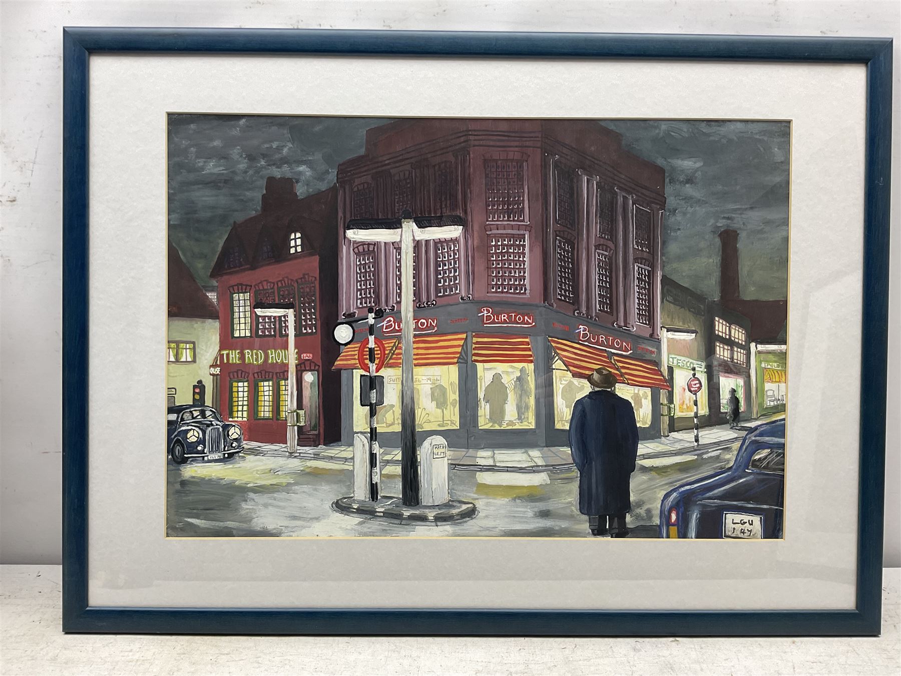 Malcolm David Thackwray (British 1943-2015): 'Woking Town Centre 1959', gouache, signed titled and dated verso 38cm x 56cm