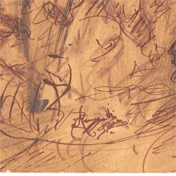 Italian School (18th century): Madonna and Child, ink tondo indistinctly signed R*tti and inscribed 'Roma', 24cm x 22cm