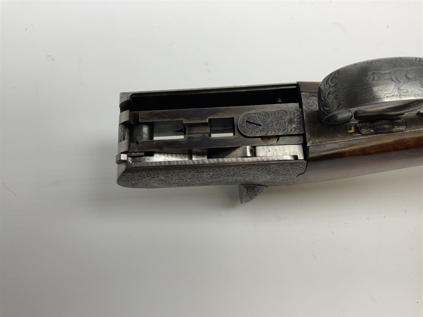 Very fine Westley Richards 12-bore side-by-side double barrel boxlock ejector live pigeon sporting gun, c1910, very heavy and thick 76.5cm blued tightly choked barrels with 2.5