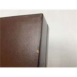 Rolex brown leather box, with decorative buckle to cover, opening to reveal wooden veneer interior, the inside lid stamped in gilded lettering 'Creation Genève Rolex', stamped beneath 'Montes Rolex S.A. Geneve Swiss 71.00.04, H8cm