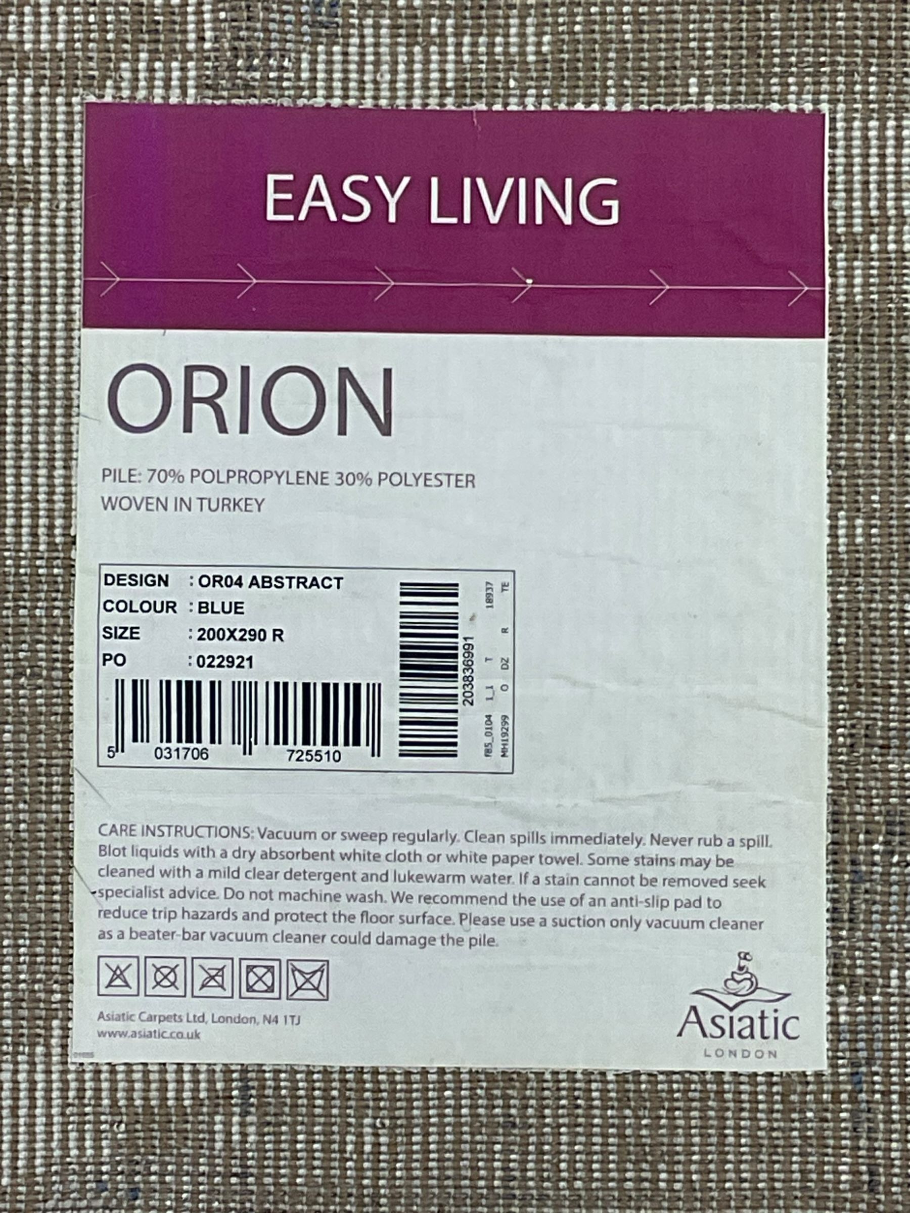 Contemporary abstract rug in blue and grey shades 