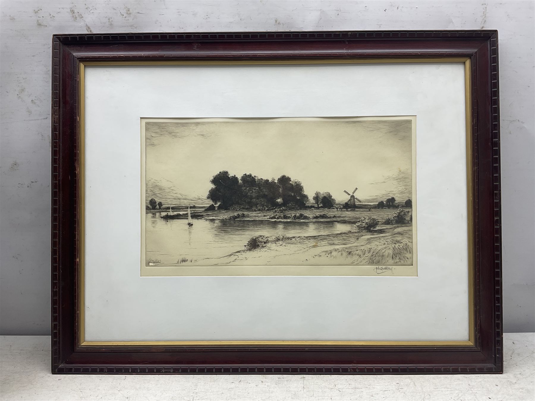 John Firthwood aka John Fullwood (British 1854-1931): Landscape and River Scenes, set of four etchings signed in pencil, one labelled 'Fullwood' verso max 22cm x 40cm (4) 