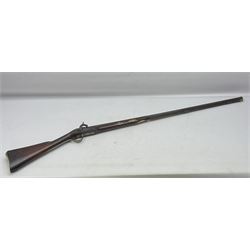 Early 19th century 20-bore flintlock converted to percussion fowling piece by Fisher, the 96.5cm(38