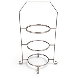 Mappin & Webb Princes Plate three level cake stand, H43cm 
