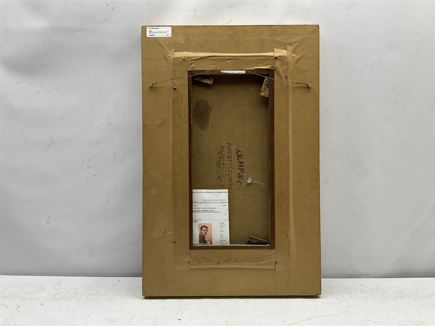 Reginald Henry Campbell (British 1877-?): Self Portrait of the Artist, oil on canvas unsigned 45cm x 24cm