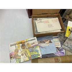 Postcard, trade card and ephemera, including King Edward VII and later postcards, many being topographical, Brooke Bond tea cards etc, in one box
