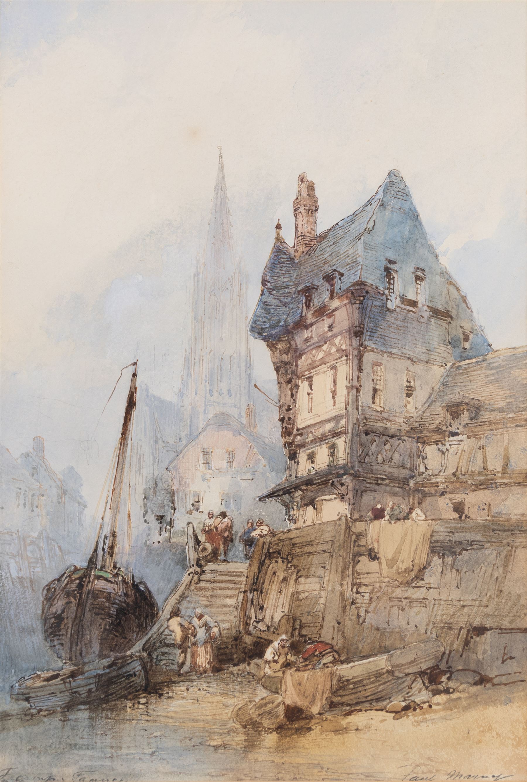 Paul Marny (French/British 1829-1914): Scene in France, watercolour signed and indistinctly titled 44cm x 30cm 