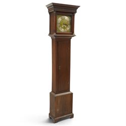 18th century oak longcase clock, brass and silvered dial by John Watson Kirby