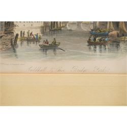 Edward Francis Wells (British 1876-1952): 'Evening Flow - Derwentwater' and 'Ullswater', two etchings with aquatint signed and titled in pencil, stamped with Rembrandt Guild Artists Proof blindstamp; D le Roux (20th century): Mountain Valleys, pair of watercolours signed, together with three other pictures including York-themed etchings max 22cm x 30cm (7)
