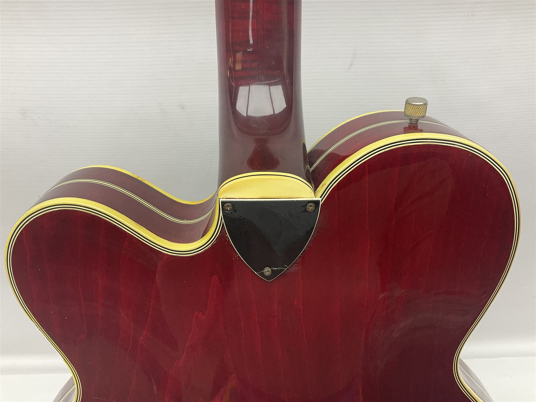 American Gretsch Super Chet semi-acoustic guitar, 1960s/70s, with 'pots' on scratch plate, serial no.5 2071, L111cm overall;  in original hard carrying case  