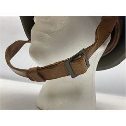 Two 1960s East Block Soviet style helmets - Czechoslovakian and Russian; both with liners (2)