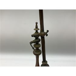 Copper table lamp with adjustable arm, approximately H39cm