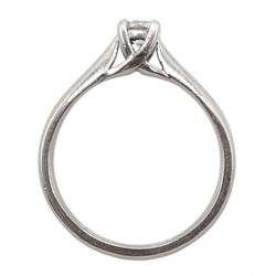 Platinum single stone round brilliant cut diamond ring, hallmarked, diamond 0.33 carat