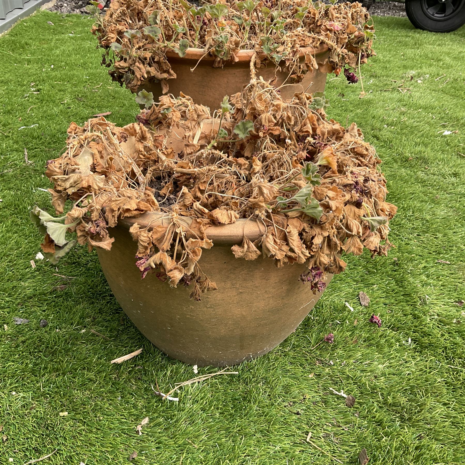 Pair of terracotta planters  - THIS LOT IS TO BE COLLECTED BY APPOINTMENT FROM DUGGLEBY STORAGE, GREAT HILL, EASTFIELD, SCARBOROUGH, YO11 3TX