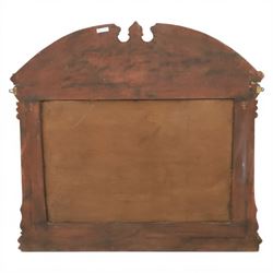 Late 20th century Venetian style polychrome carved wall mirror, arched cresting with central shell motif and scrolling foliate decoration, moulded frame with carved floral borders in relief, enclosing rectangular mirror plate, shaped sides with scroll terminals