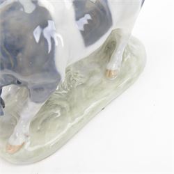 Royal Copenhagen Charging Bull, no.1195, with printed mark beneath H22cm