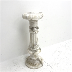 Marble column, reeded detailing, H64cm